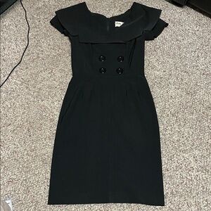 Bettie page retro 40s Black Double-Breasted pencil skirt Dress